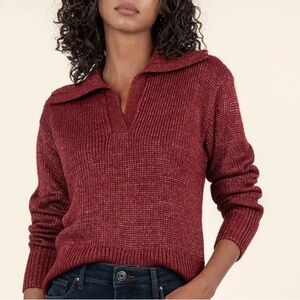 Kut from the Kloth Maroon V-Neck Sweater